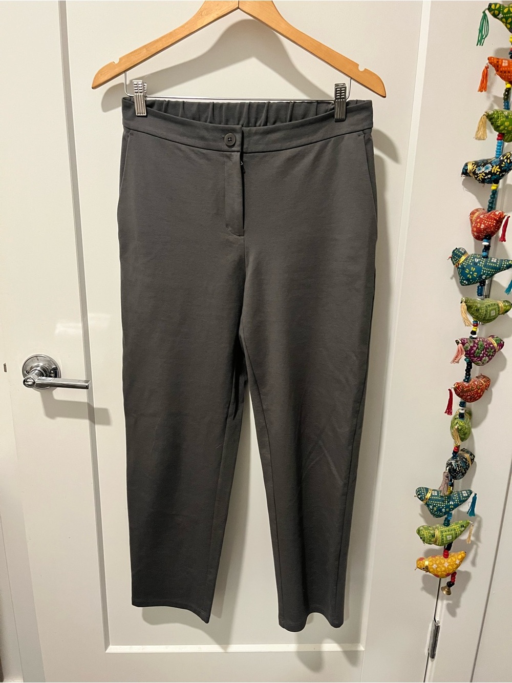 Eileen Fisher Grey Cotton Blend Pants, NWOT, Size X-small
